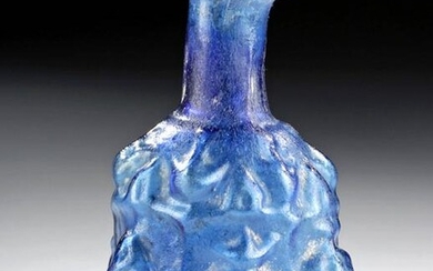 Roman Sidonian Glass Bottle - Cobalt Blue