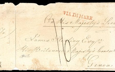 SARDEGNA-GIBILTERRA 1819 - Involucro di lettera, con bel sigillo al...