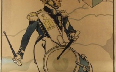 SCHNUG Léo (1878-1933) - LARGE framed Colmar poster "The Drummer"...