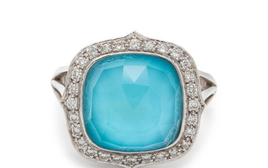 STEPHEN WEBSTER, DIAMOND AND BLUE DOUBLET RING