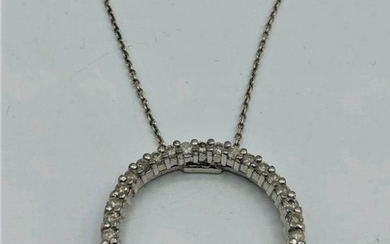 STERLING SILVER DIAMONDS PENDANT AND CHAIN