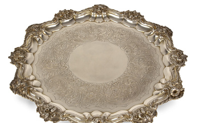 Salver in argento sterling, Londra, 1834