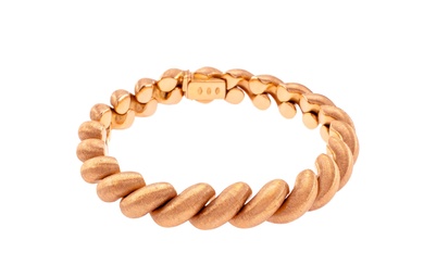 Satin 18kt rose gold bracelet