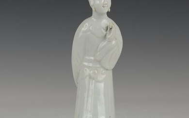 Sculpture (1) - Biscuit porcelain glazed - Porcelain - Standing lady - China - Qianlong (1736-1795)
