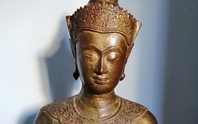 Sculpture (1) - Gold bread - Gilt bronze - Budai - Buda . Peso 50Kg - Thailand - Second half 20th century