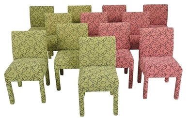 Set of 12 Contemporary Upholstered Dining Chairs