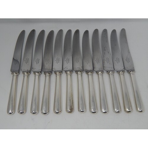 Set of 12 Silver Handled Dinner Knives Hallmarked Sheffield ...
