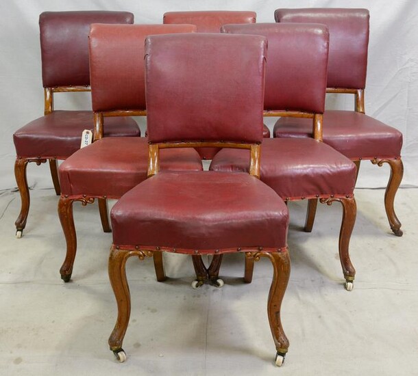 Set of 6 British Dining Chairs with Cabrio Style Legs