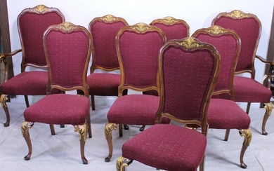 Set of 8 Dining Chairs - Queen Anne Style Legs