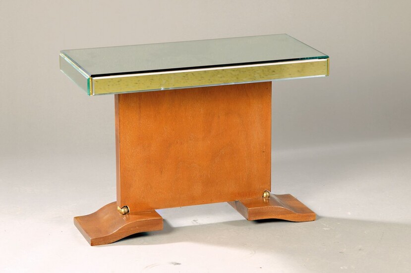 Side table with mirrored platter, France, 30/1940s foot...