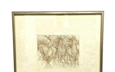 Signed Guillaume Azoulay Etching on Paper Andante Hand