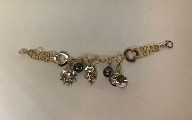 Silvia Kelly - 18 kt. white and yellow gold - Bracelet with 5 charms