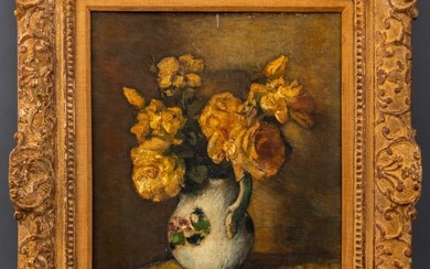Simka Simkhovitch "Flowers" Oil on Canvas, 1939