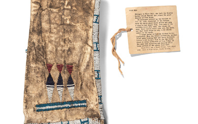 Sioux Beaded Hide Tobacco Bag, with Documentation