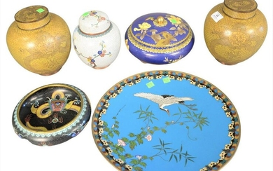 Six Piece Cloisonne Group, to include a turquoise