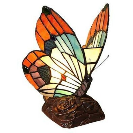Stained Glass Butterfly Accent Lamp