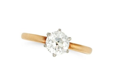 TIFFANY & CO., A VINTAGE SOLITAIRE DIAMOND RING in 18ct yellow gold, set with an old cut diamond
