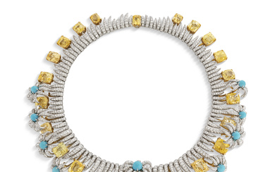 TIFFANY & CO., JEAN SCHLUMBERGER COLOURED SAPPHIRE, TURQUOISE AND DIAMOND...