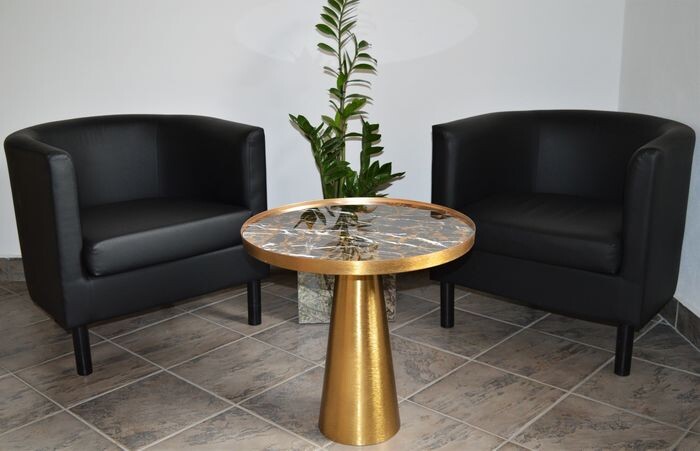 TM DESIGN - Coffee Table Marble Black and Gold
