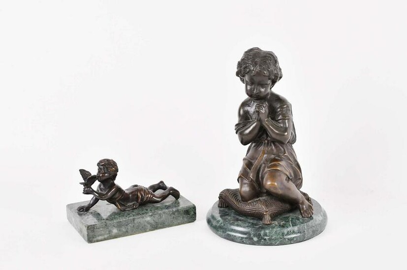 TWO CONTINENTAL PATINATED FIGURAL BRONZES
