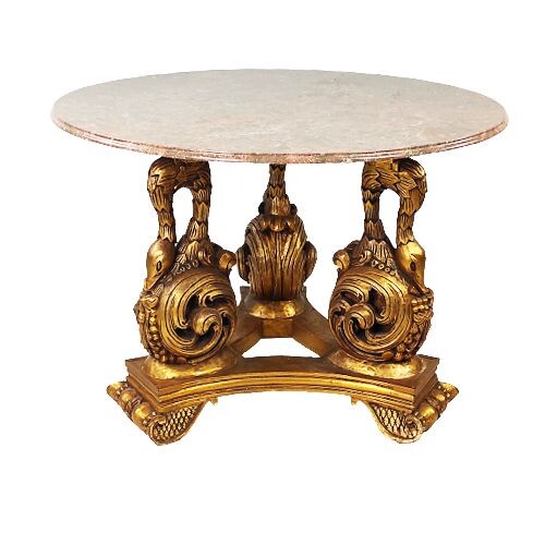 Table - Gilt, Marble, Wood - 20th century