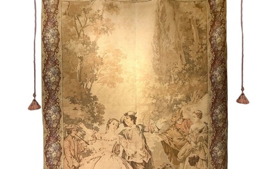 Tapisserie avec scène de genre, fin XIXe siècle H 200 cm x 125 cm Emulsion...