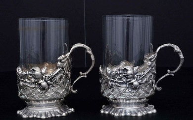 Tea Glass Holder (2) - .800 silver - Koch & Bergfeld - Germany - ca.1900