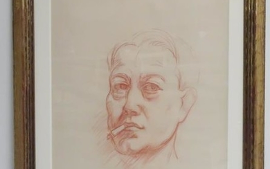 Theo Meier, 1908-82, Self Portrait, Sanguine