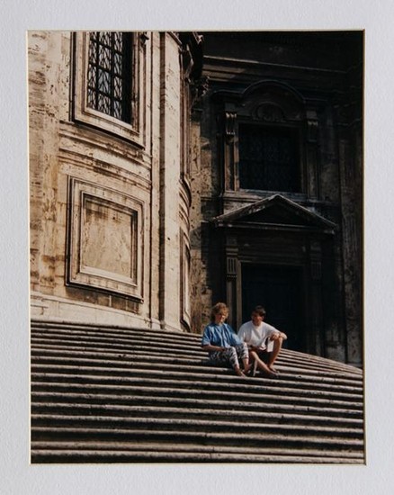 Theodore Cohen, Couple on Stairs, Color Photograph