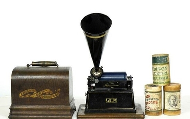 Thomas Edison Gem phonograph within oak case