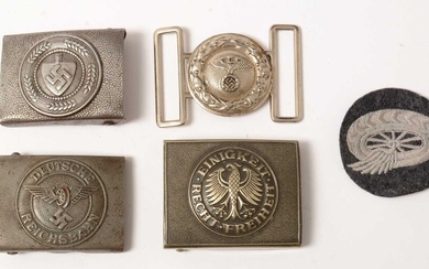 Three WWII and later German belt buckles