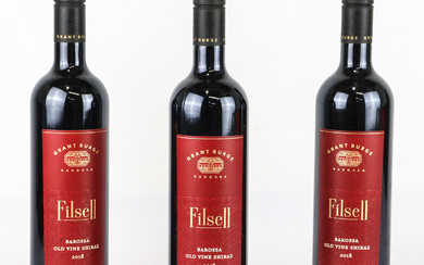 Three bottles of Grant Burge Filsell Barossa Old Vine Shiraz...