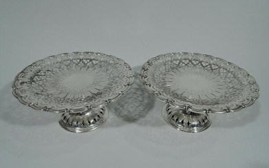 Tiffany Compotes - 16975 - Antique Art Nouveau Pair - American Sterling Silver