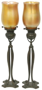 Tiffany Studios Candle Lamps with Shades
