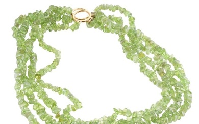 Tiffany & Co Paloma Picasso Peridot Bead Gold Torsade Necklace