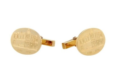 Tiffany & Co. Vintage 14k Gold Unocal Commemorative Cufflinks w/Tin Box