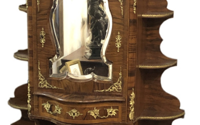 Toilet chest of drawers Walnut. 19th century the other half. Germany. Neo Rococo style. Walnut veneer, brass, edged mirror glass. 200x115x50 cm