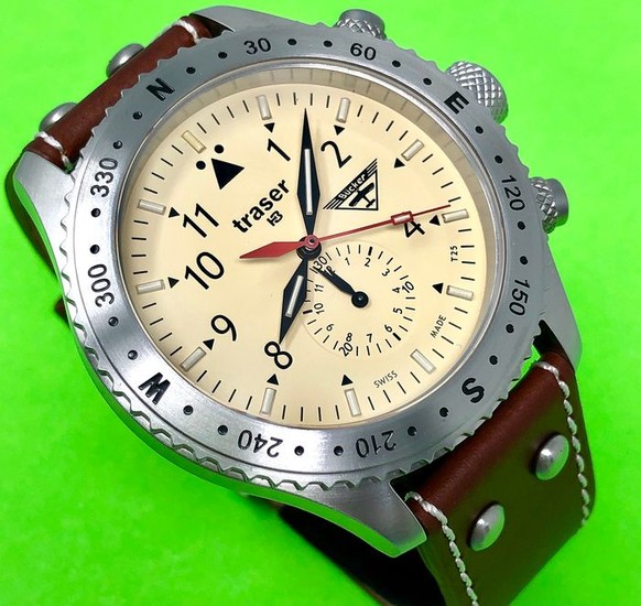Traser - T5 Aviator Jungmeister Chronograph with Leather Strap Swiss Made - 100190 - Men - Brand New