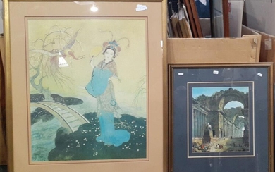 Two Framed Decorative Prints, largest: 95 x 79 cm