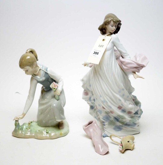 Two Lladro figures of girls