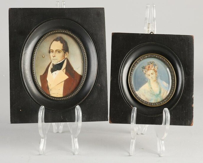 Two miniature paintings.&#160 One male portrait, signed