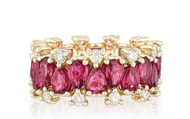 Unheated Ruby and Diamond Eternity Ring, GIA Certified