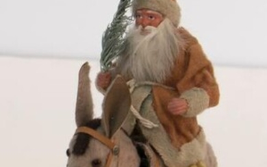 Unusual German Nodding Donkey -ridden by Santa