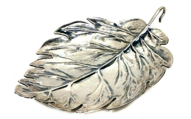 Vecchia Argenteria Sterling Silver Large Leaf Dish