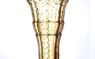 Reich & Co, Krosno - Vase - Amber colored Art Deco vase with relief decor - Glass