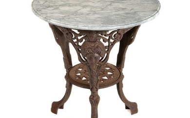Victorian Cast Iron & Marble Side Table