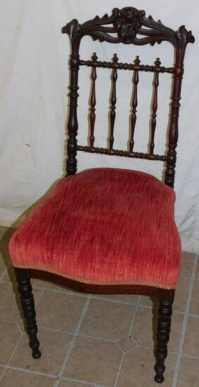 Victorian Walnut Carved Side Chair