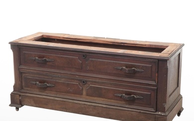 Victorian Walnut Two-Drawer Chest, Late 19th Century