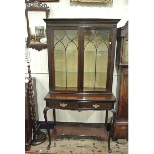Victorian mahogany Chinese Chippendale style display cabinet...