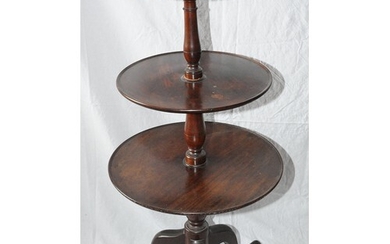 Victorian mahogany circular three tier dumbwaiter with swive...